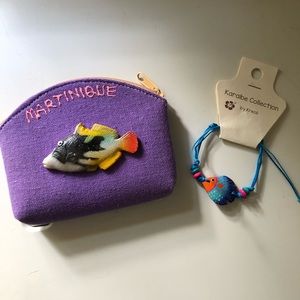 Kid’s cute change purse and tropical bracelet